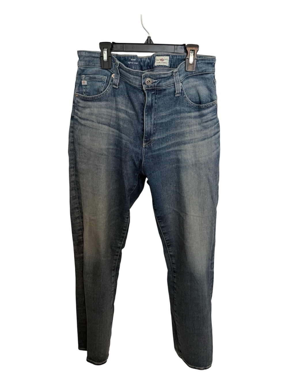 AG MARI Straight-Leg Jeans in Washed Blue